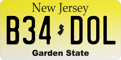 NJ license plate B34DOL