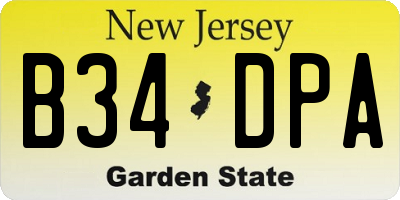 NJ license plate B34DPA