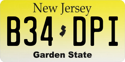 NJ license plate B34DPI