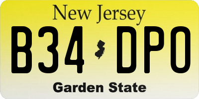 NJ license plate B34DPO