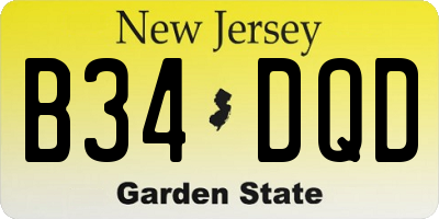 NJ license plate B34DQD