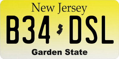 NJ license plate B34DSL