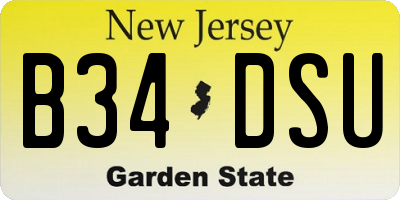 NJ license plate B34DSU