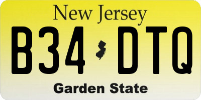 NJ license plate B34DTQ