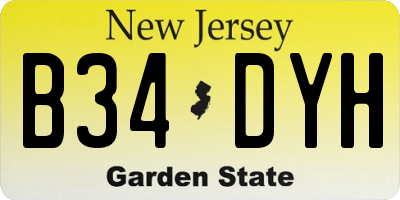 NJ license plate B34DYH