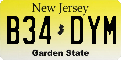 NJ license plate B34DYM