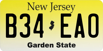 NJ license plate B34EAO