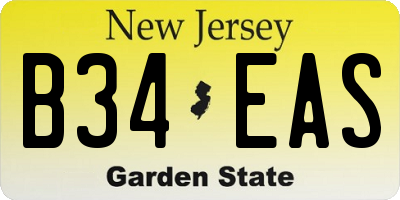 NJ license plate B34EAS