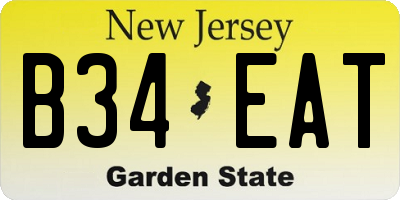 NJ license plate B34EAT