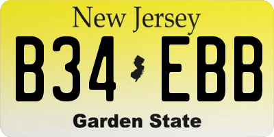 NJ license plate B34EBB