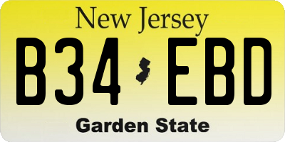 NJ license plate B34EBD