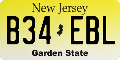 NJ license plate B34EBL