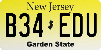 NJ license plate B34EDU