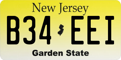 NJ license plate B34EEI