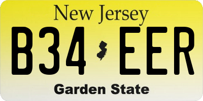 NJ license plate B34EER