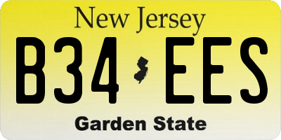 NJ license plate B34EES