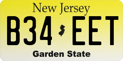 NJ license plate B34EET
