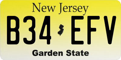 NJ license plate B34EFV
