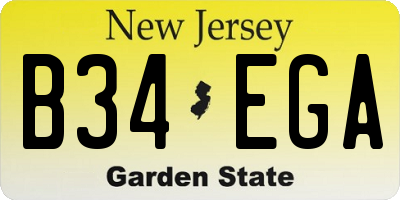 NJ license plate B34EGA