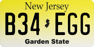NJ license plate B34EGG
