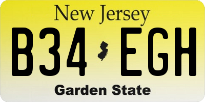 NJ license plate B34EGH