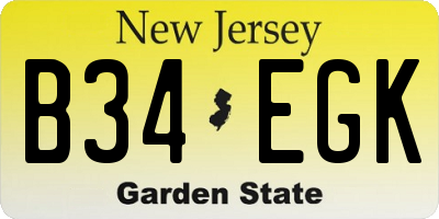 NJ license plate B34EGK