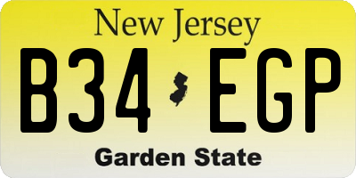 NJ license plate B34EGP