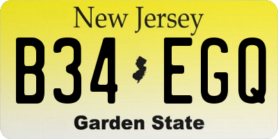 NJ license plate B34EGQ