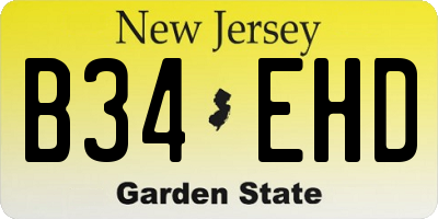 NJ license plate B34EHD