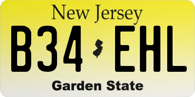 NJ license plate B34EHL