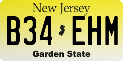 NJ license plate B34EHM