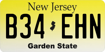 NJ license plate B34EHN