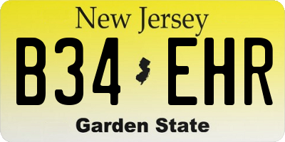 NJ license plate B34EHR