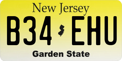 NJ license plate B34EHU