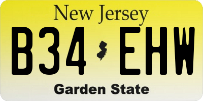NJ license plate B34EHW