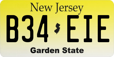 NJ license plate B34EIE
