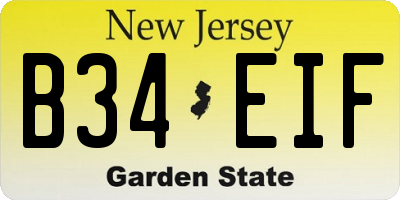 NJ license plate B34EIF