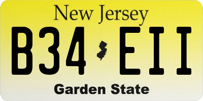 NJ license plate B34EII