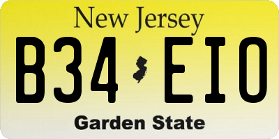 NJ license plate B34EIO