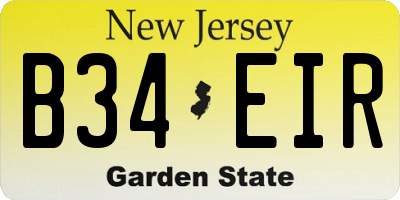 NJ license plate B34EIR