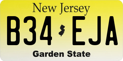 NJ license plate B34EJA