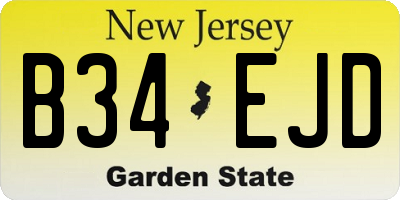 NJ license plate B34EJD