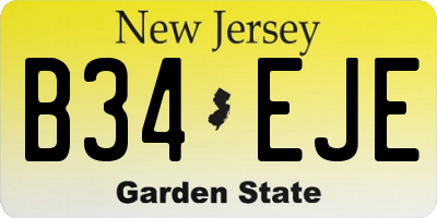 NJ license plate B34EJE