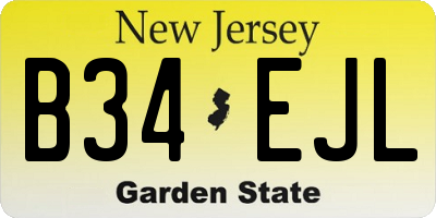 NJ license plate B34EJL