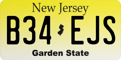 NJ license plate B34EJS