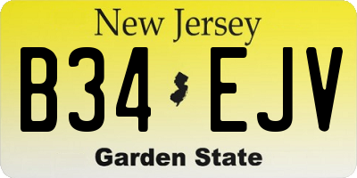 NJ license plate B34EJV