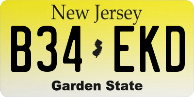 NJ license plate B34EKD
