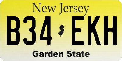 NJ license plate B34EKH