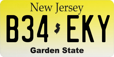 NJ license plate B34EKY