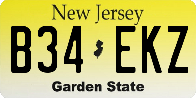 NJ license plate B34EKZ